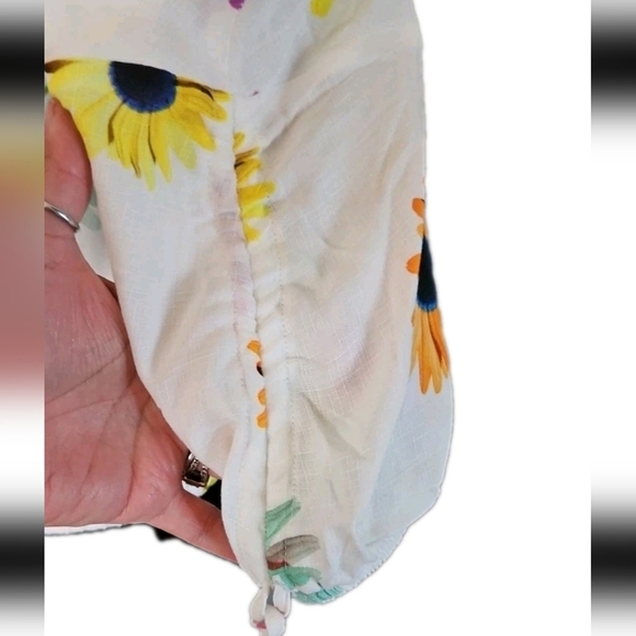 Desigual Womens Short Gathered Floral Blouse M - Picture 8 of 16